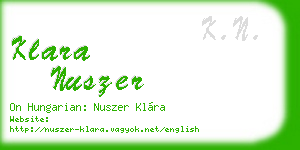 klara nuszer business card